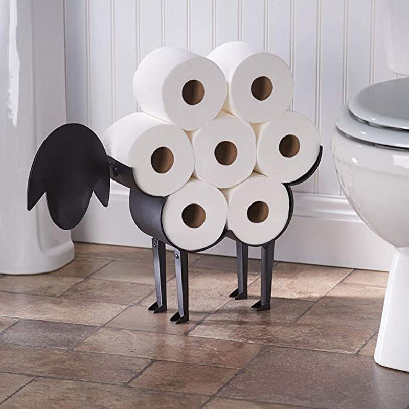 Sheep Toilet Paper Holder - Wrought Iron Paper Towel Holder for Unique Home Decor