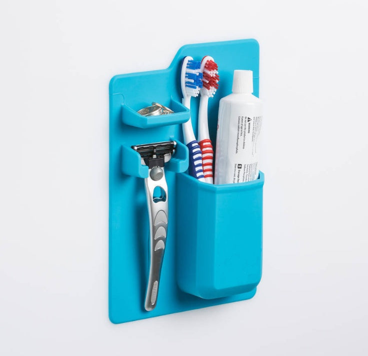 Multi-functional Suction Toothbrush Holder - Mighty Wall Mirror Suction Toothpaste Storage Organizer for Bathroom and Shower