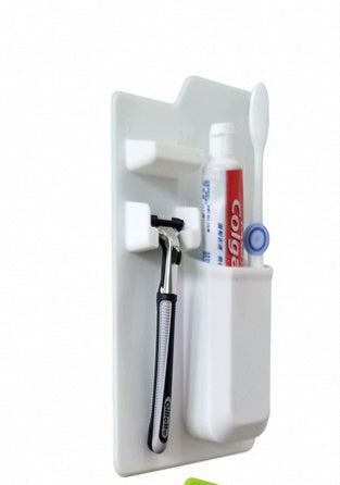 Multi-functional Suction Toothbrush Holder - Mighty Wall Mirror Suction Toothpaste Storage Organizer for Bathroom and Shower