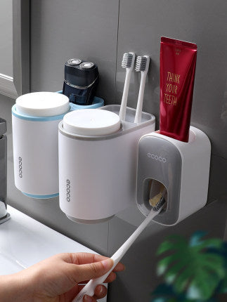 Wall Mounted Automatic Toothpaste Dispenser and Bathroom Accessories Set