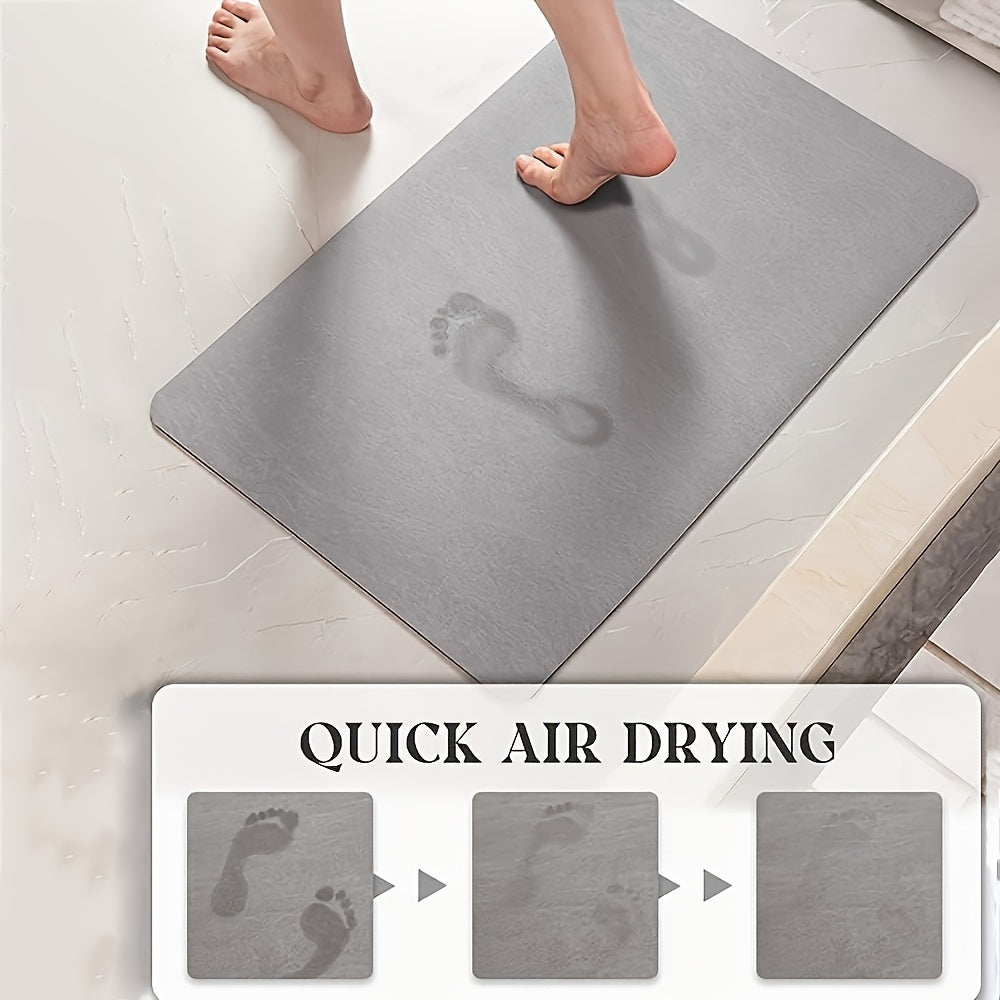 Quick-Dry Diatomite Bath Mat - Non-Slip Clover Design Absorbent Bathroom Rug 50x80cm