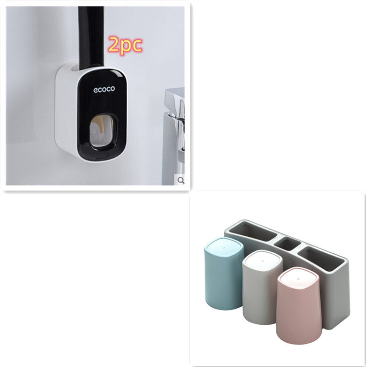 Wall Mounted Automatic Toothpaste Dispenser and Bathroom Accessories Set