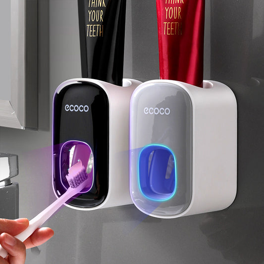 Wall Mounted Automatic Toothpaste Dispenser and Bathroom Accessories Set