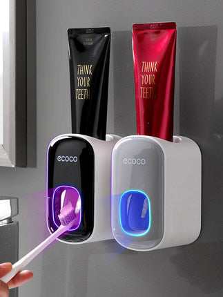 Wall Mounted Automatic Toothpaste Dispenser and Bathroom Accessories Set
