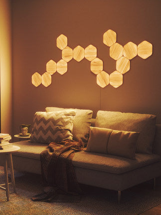 Hexagonal Wood Grain Lamp Panel for Stunning Decorative Background Wall