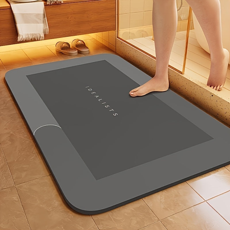 Quick-Dry Diatomite Bath Mat - Non-Slip Clover Design Absorbent Bathroom Rug 50x80cm