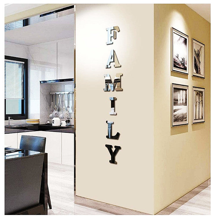 Acrylic Creative HOME Letters Wall Signs Living Room Bedroom Decoration Wall Stickers