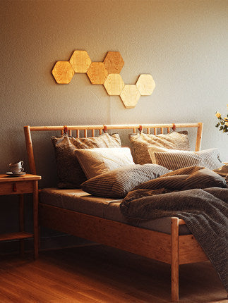 Hexagonal Wood Grain Lamp Panel for Stunning Decorative Background Wall