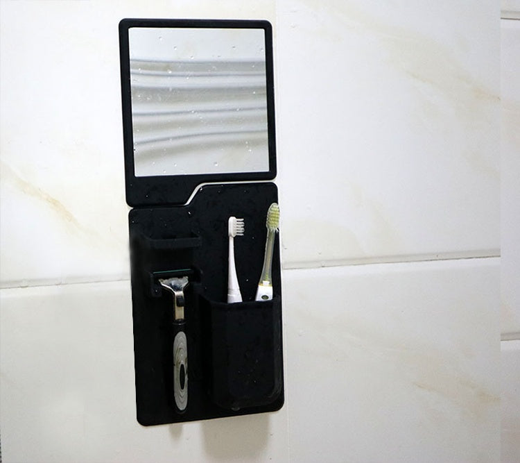 Multi-functional Suction Toothbrush Holder - Mighty Wall Mirror Suction Toothpaste Storage Organizer for Bathroom and Shower